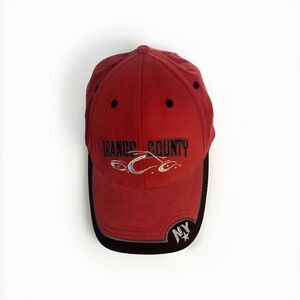 Orange County Chopper NY Baseball Cap Hat Bio Domes Headgear Red/black